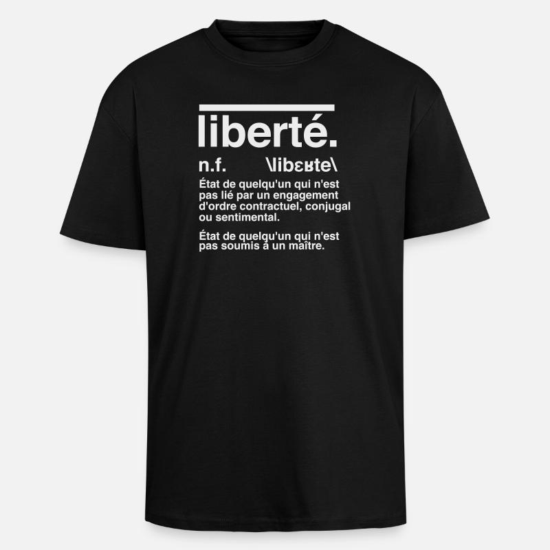 Freedom Definition Dictionary Style - Unisex Oversized Heavyweight T-shirt - black