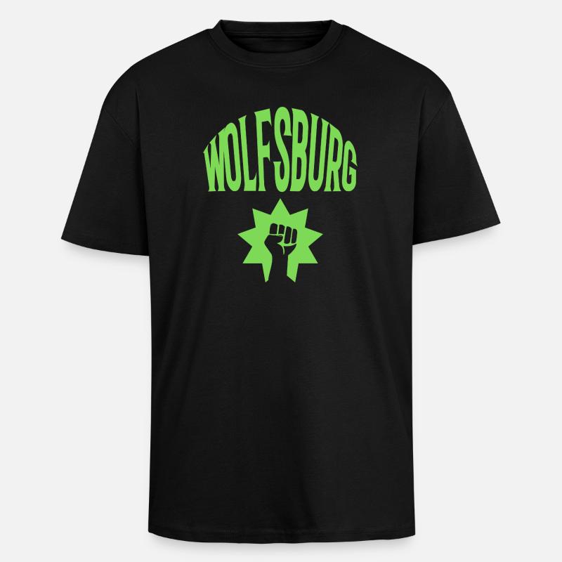 Wolfsburg - T-shirt unisexe oversize épais - noir