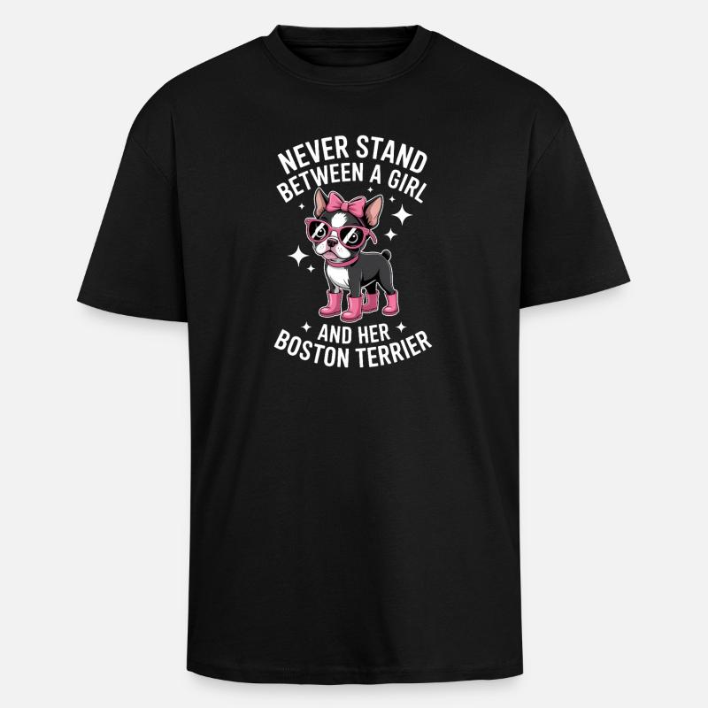 Boston Terrier Sprüche Lustiger Terrier Geschenk - Oversized Heavyweight Unisex T-Shirt - Schwarz