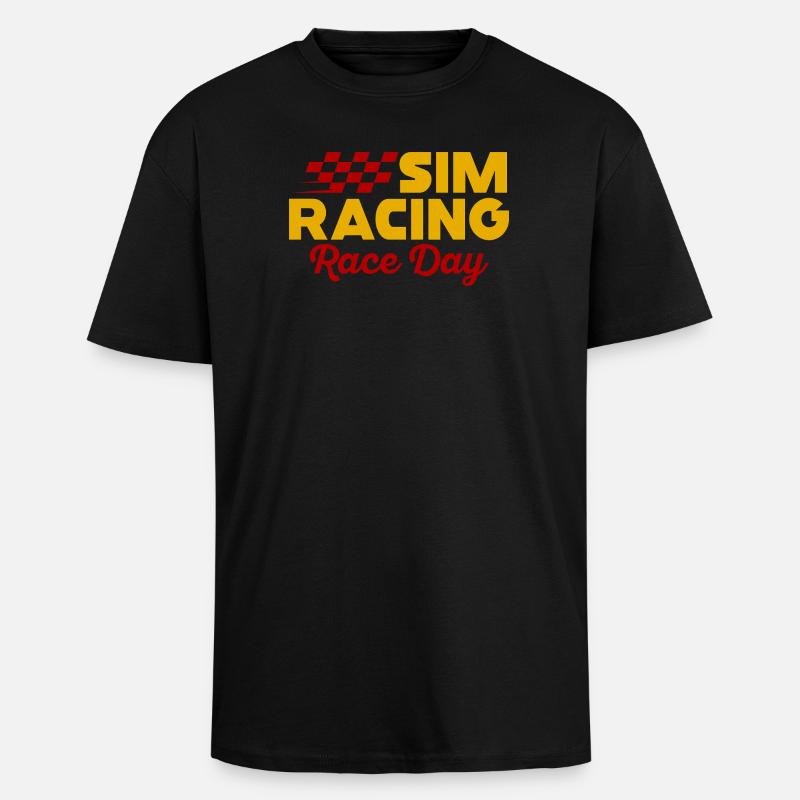 Journée de course de simulation - T-shirt unisexe oversize épais - noir