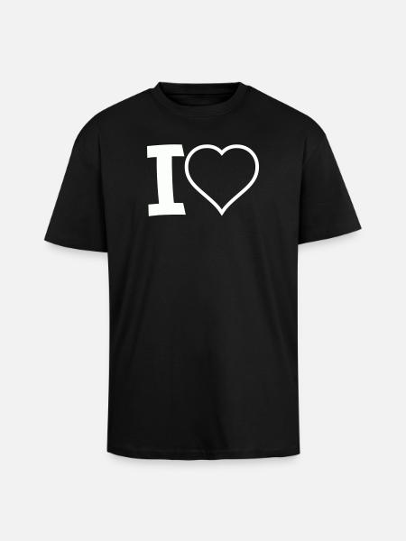 I Heart - Unisex Oversized Heavyweight T-shirt - black