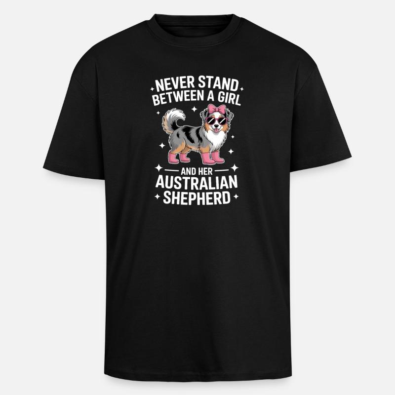 Australian Shepherd Spruch Shepherd Geschenk - Oversized Heavyweight Unisex T-Shirt - Schwarz