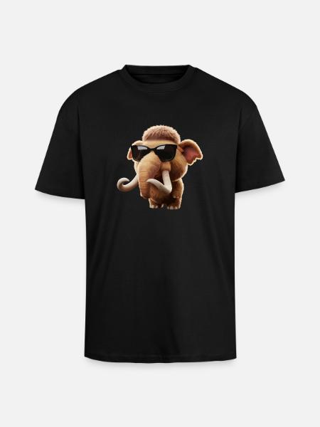 Sunglasses Mammoth Cartoon - Unisex Oversized Heavyweight T-shirt - black