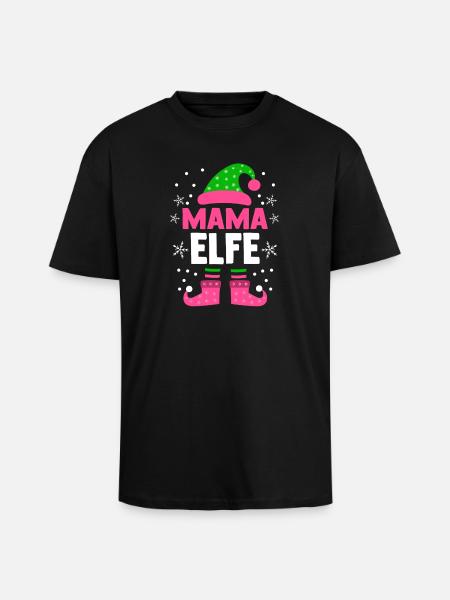 Weihnachten Familie Mutter Mama Elfe - Oversized Heavyweight Unisex T-Shirt - Schwarz