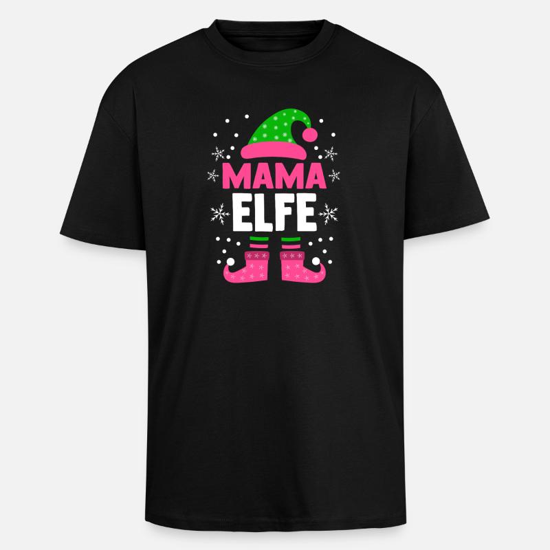 Weihnachten Familie Mutter Mama Elfe - Oversized Heavyweight Unisex T-Shirt - Schwarz