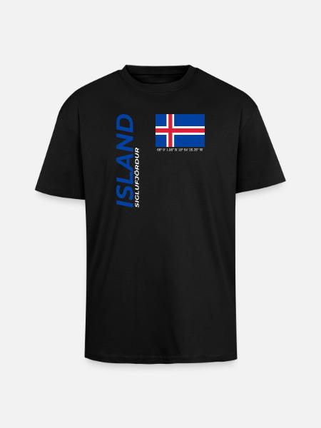 Siglufjördur - Unisex Oversized Heavyweight T-shirt - black