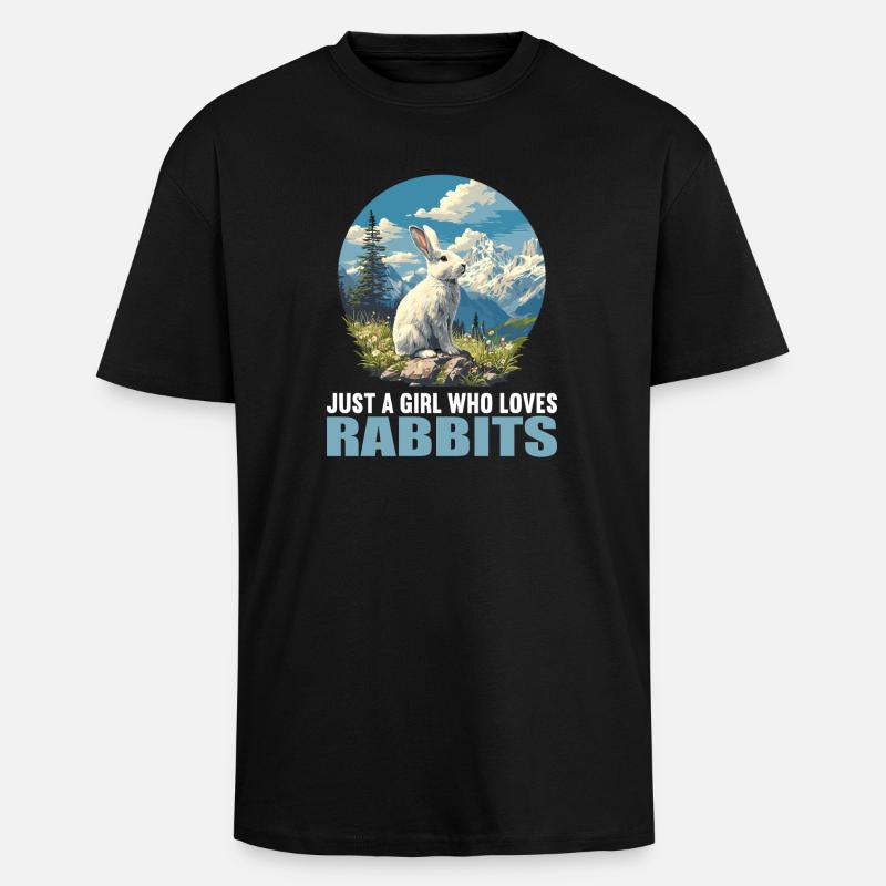 Hasen Hase - Oversized Heavyweight Unisex T-Shirt - Schwarz