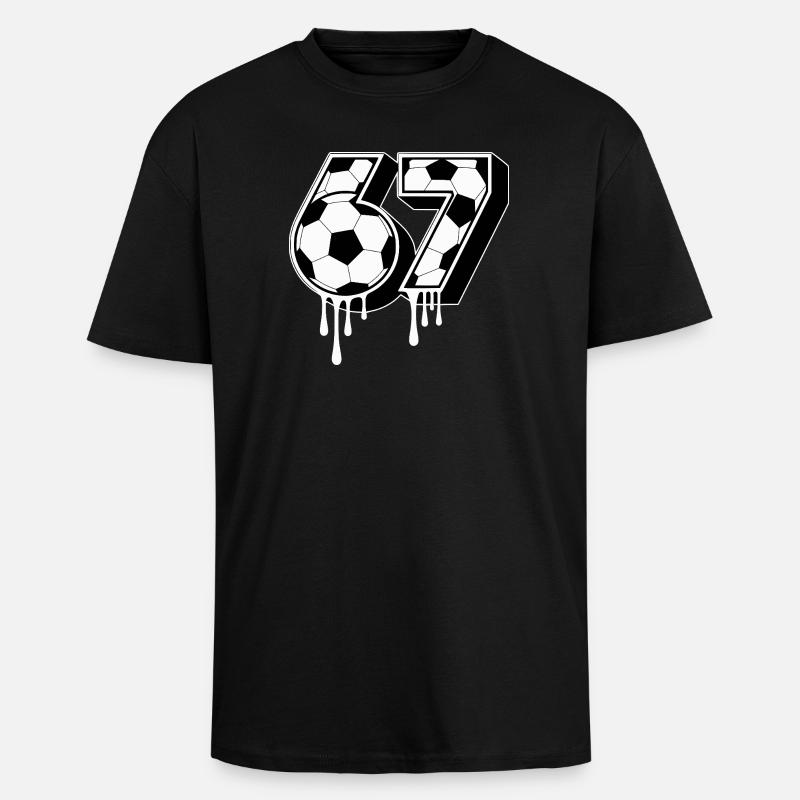 67 Fodbold Seks Syv Generation Alpha Meme - Unisex oversized heavyweight t-shirt - sort