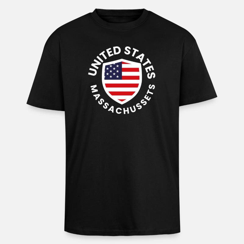 Amerikanischer Schild mit Flaggendesign - Oversized Heavyweight Unisex T-Shirt - Schwarz