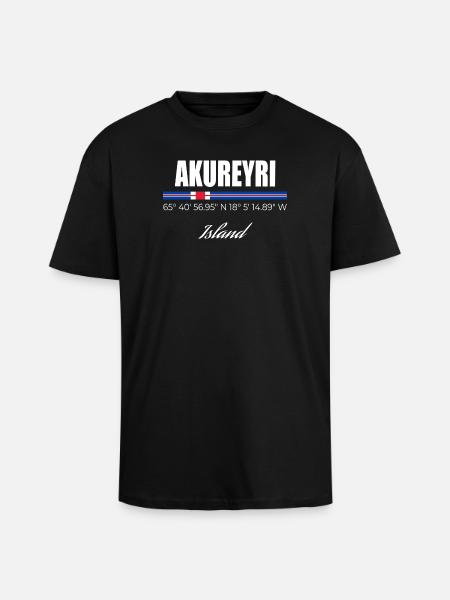 Akureyri - Unisex Oversized Heavyweight T-shirt - black
