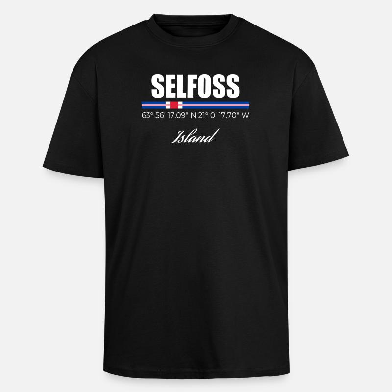 Selfoss - Oversized Heavyweight Unisex T-Shirt - Schwarz