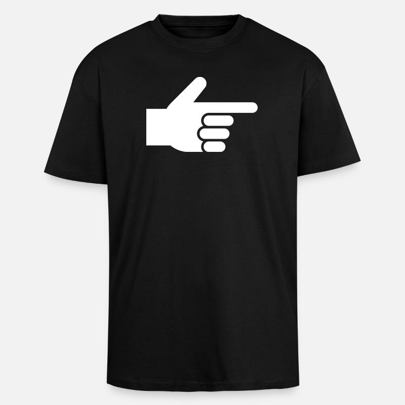 Hand, index finger, pointer - Unisex Oversized Heavyweight T-shirt - black