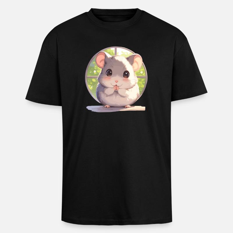 Ratten Ratte - Oversized Heavyweight Unisex T-Shirt - Schwarz