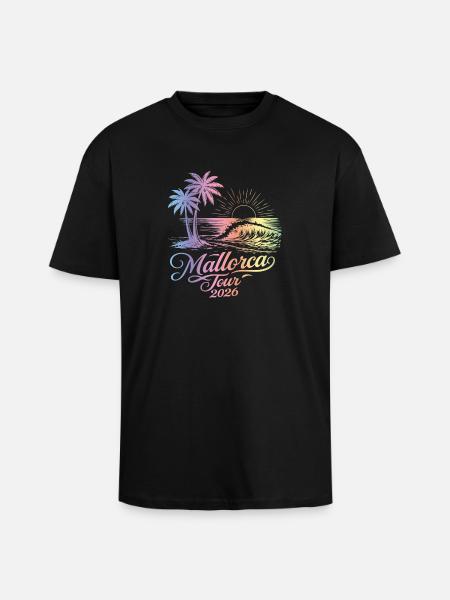 Mallorca Tour 2026 Bunt - Oversized Heavyweight Unisex T-Shirt - Schwarz