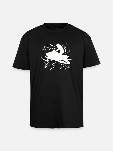 Skidoo Vibrant Snowmobile Adventure - Unisex Oversized Heavyweight T-shirt - black