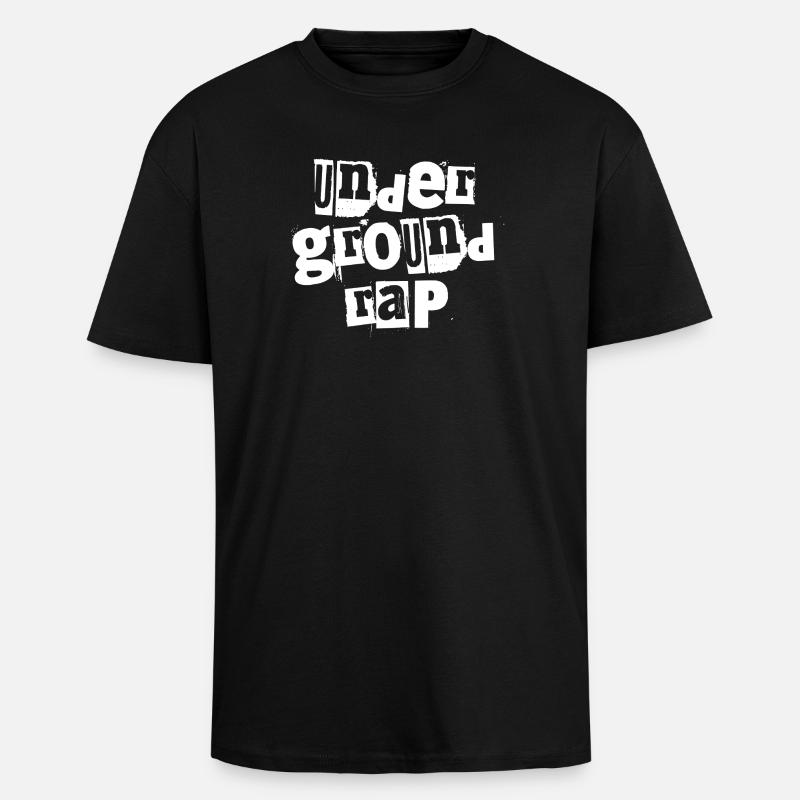 Typographie du rap underground - T-shirt unisexe oversize épais - noir
