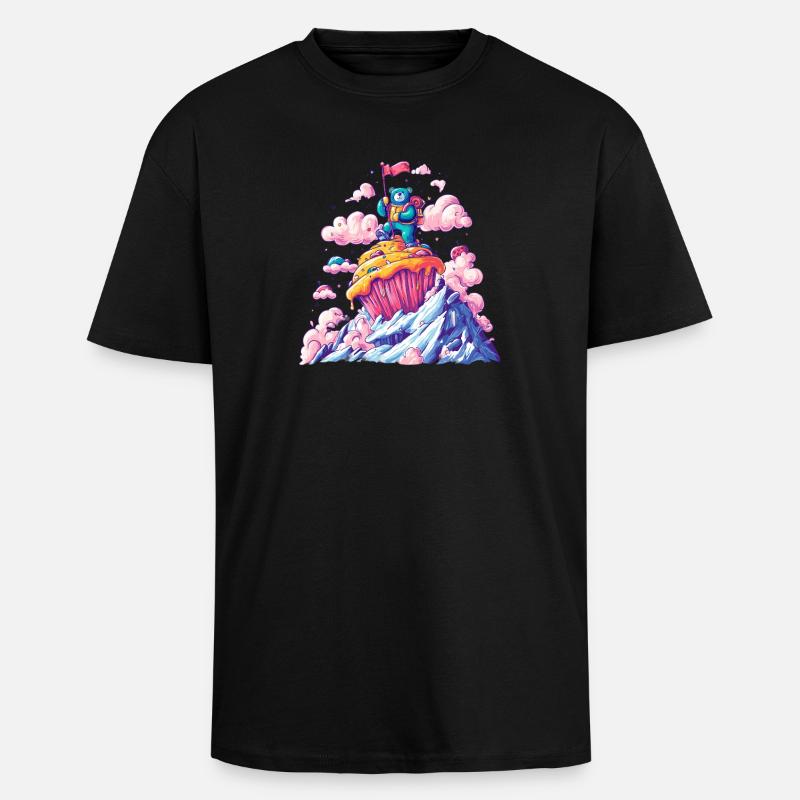 Bärenabenteuer Cupcake Gipfel - Oversized Heavyweight Unisex T-Shirt - Schwarz