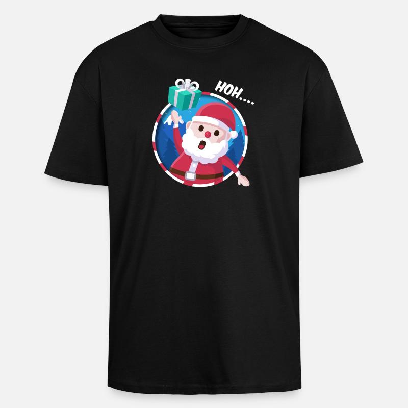 Leuchtender Santa Geschenk - Oversized Heavyweight Unisex T-Shirt - Schwarz