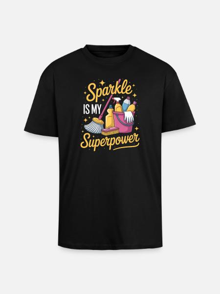 Cleaner Saying Funny Cleaning Lady Gift - Unisex Oversized Heavyweight T-shirt - black