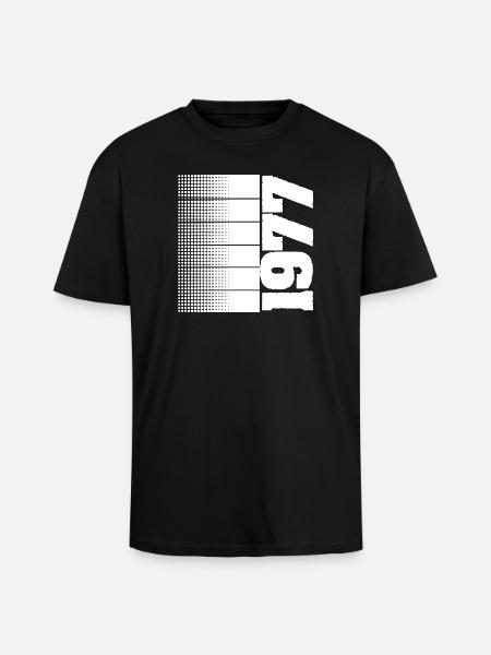 1977 - T-shirt unisexe oversize épais - noir