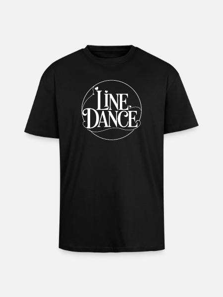 LineDance Lettering Ornament - Unisex Oversized Heavyweight T-shirt - black