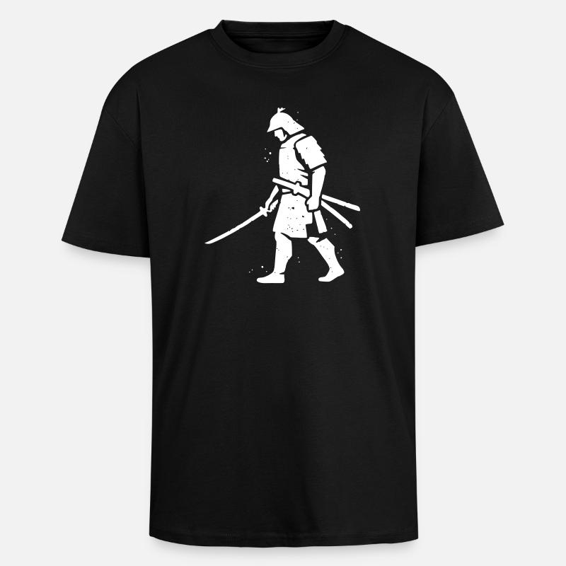 Wandernder Ronin Samurai Hut Vektor - Oversized Heavyweight Unisex T-Shirt - Schwarz