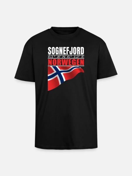 Sognefjord - Unisex Oversized Heavyweight T-shirt - black