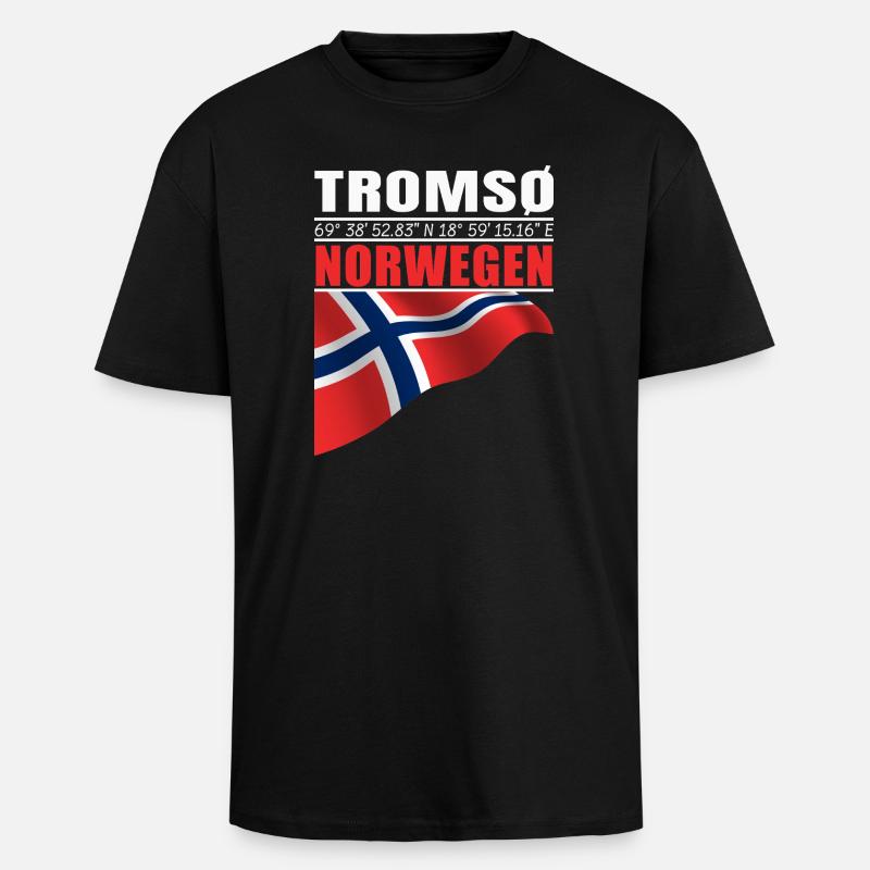 Tromsø - Oversized Heavyweight Unisex T-Shirt - Schwarz
