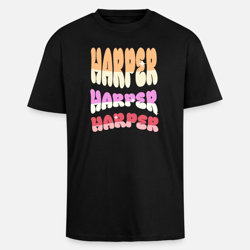 Harper - Oversized Heavyweight Unisex T-Shirt - Schwarz