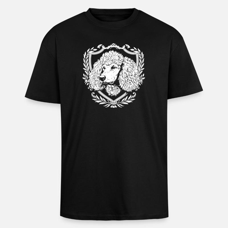 Pudel Wappenkunst - Oversized Heavyweight Unisex T-Shirt - Schwarz