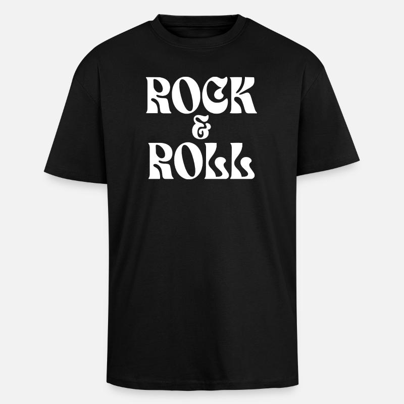 Rock & Roll Retro-Typografie - Oversized Heavyweight Unisex T-Shirt - Schwarz