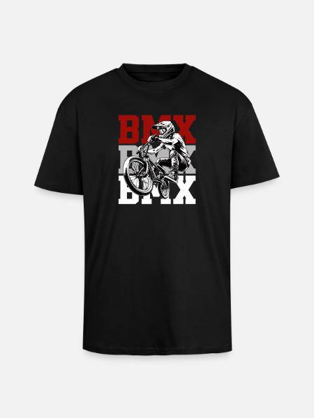 BMX Rider Jump Action Design - Oversized Heavyweight Unisex T-Shirt - Schwarz