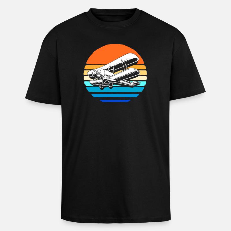 Modellflugzeug Modellflug - Oversized Heavyweight Unisex T-Shirt - Schwarz