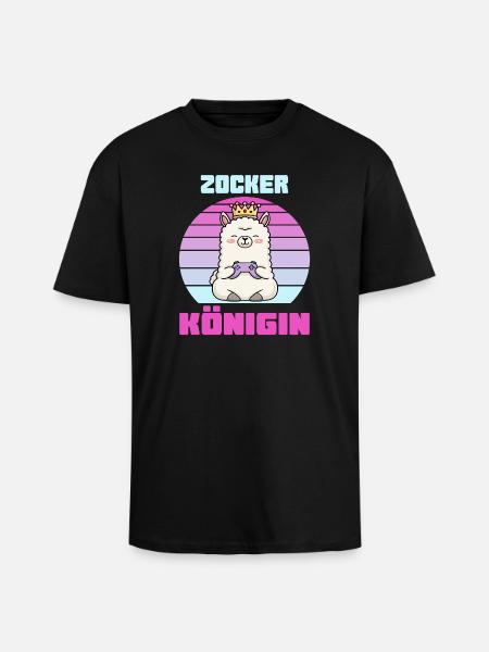 zocker königin gamerin - Oversized Heavyweight Unisex T-Shirt - Schwarz