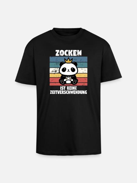zocken ist keine zeitverschwendung - Oversized Heavyweight Unisex T-Shirt - Schwarz