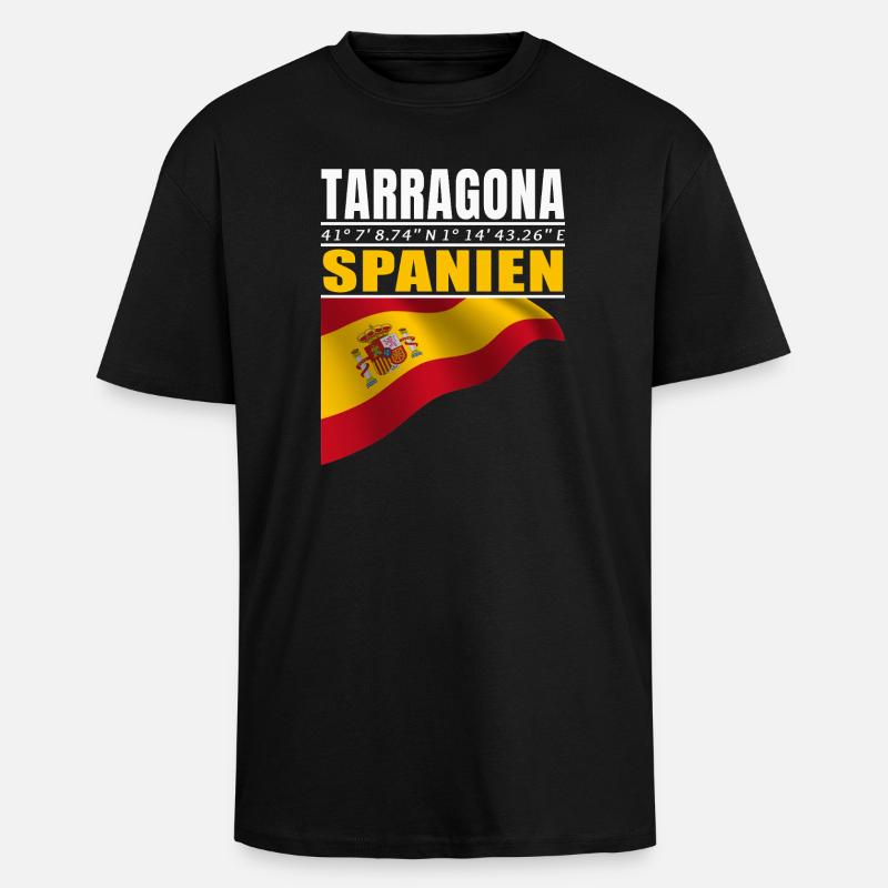 Tarragone - T-shirt unisexe oversize épais - noir
