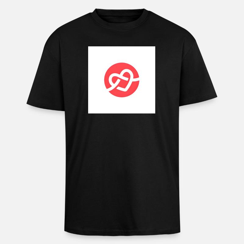 Logo des gewebten Herzens - Oversized Heavyweight Unisex T-Shirt - Schwarz