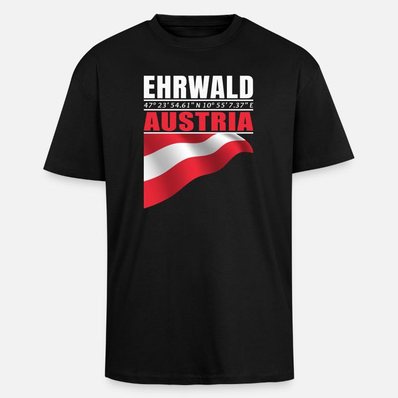 Ehrwald - T-shirt unisexe oversize épais - noir