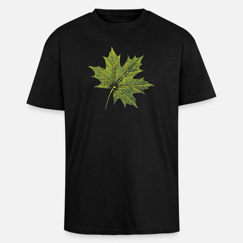 Maple Leaf - Forest & Nature BOTANIK - Unisex Oversized Heavyweight T-shirt - black
