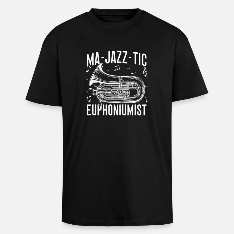Baritone Player Ma-Jazz-Tic Euphonium - Unisex Oversized Heavyweight T-shirt - black