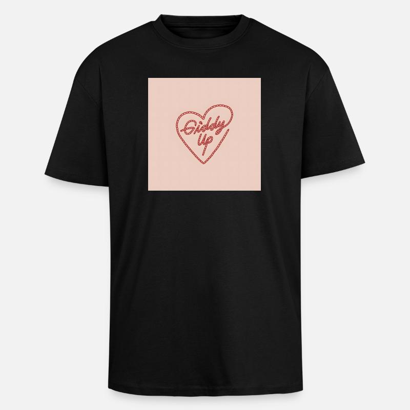 Hüb das Herz - Oversized Heavyweight Unisex T-Shirt - Schwarz