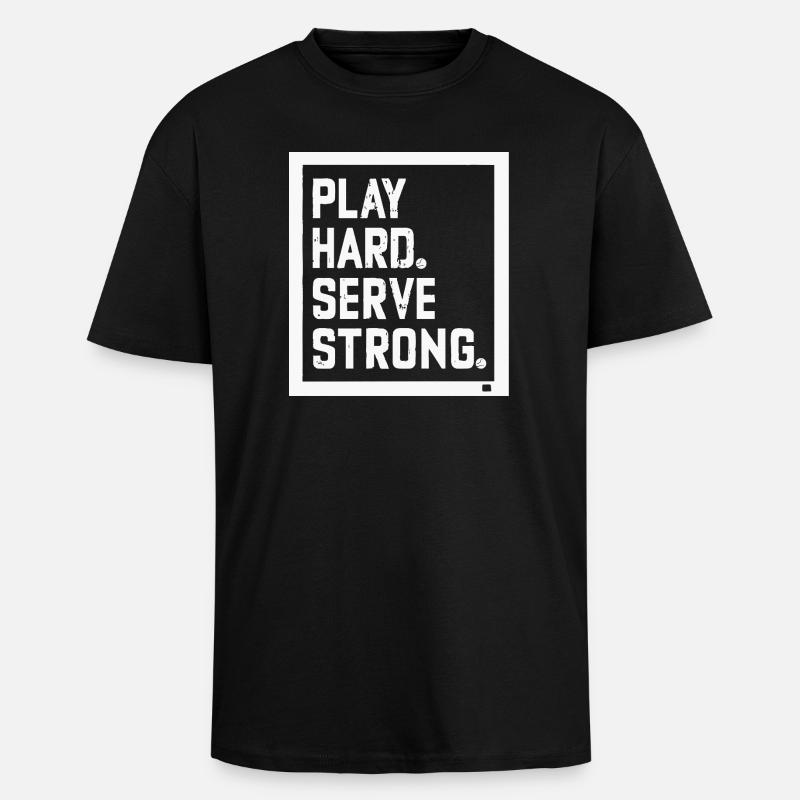 Spiel hart Aufschlag stark - Oversized Heavyweight Unisex T-Shirt - Schwarz