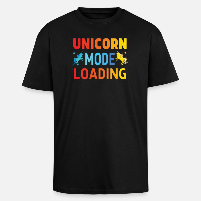 Unicorn mode loading - Oversized Heavyweight Unisex T-Shirt - Schwarz