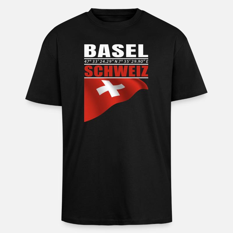 Basel - Oversized Heavyweight Unisex T-Shirt - Schwarz