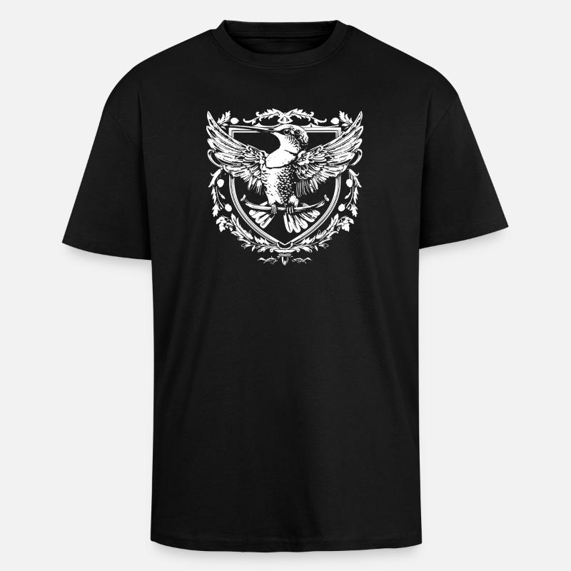 Adler im Wappenstil - Oversized Heavyweight Unisex T-Shirt - Schwarz