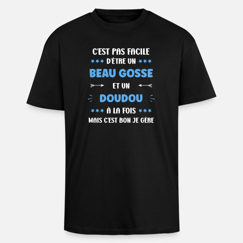 doudou - T-shirt unisexe oversize épais - noir