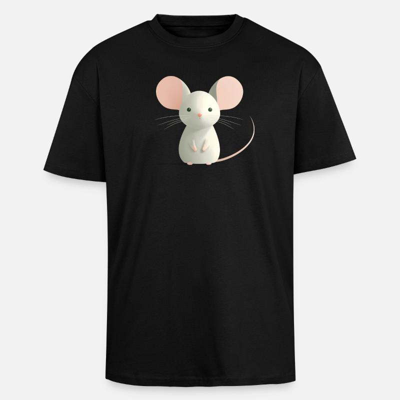 Maus - Oversized Heavyweight Unisex T-Shirt - Schwarz