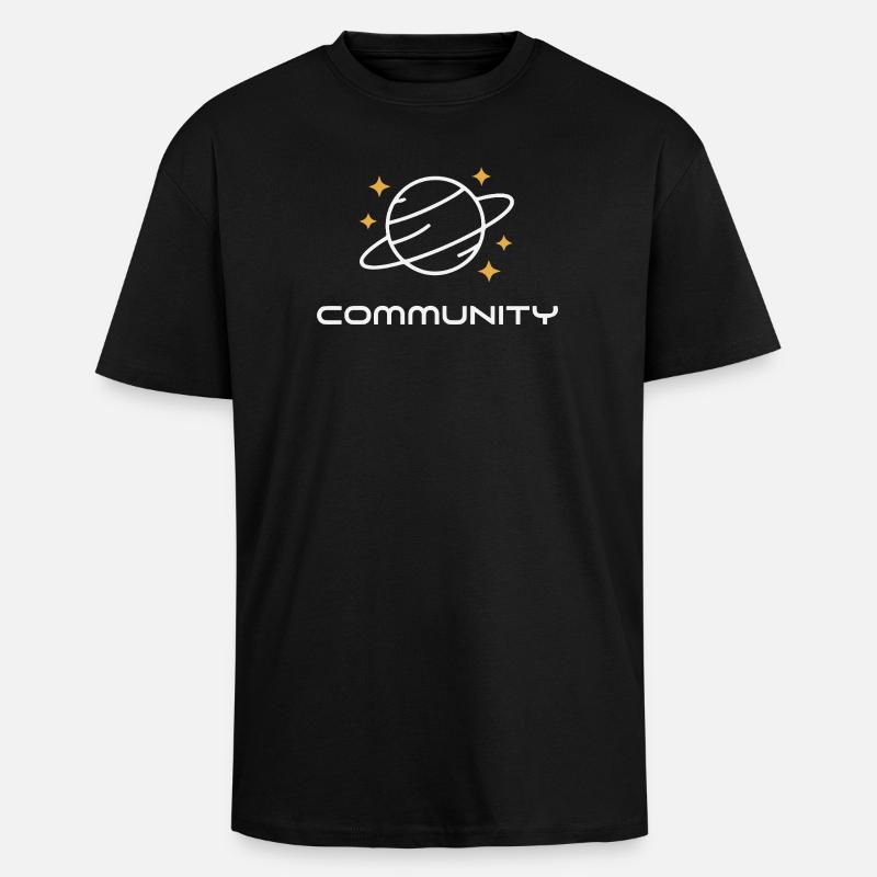 Planet Ringed Unity - Unisex Oversized Heavyweight T-shirt - black