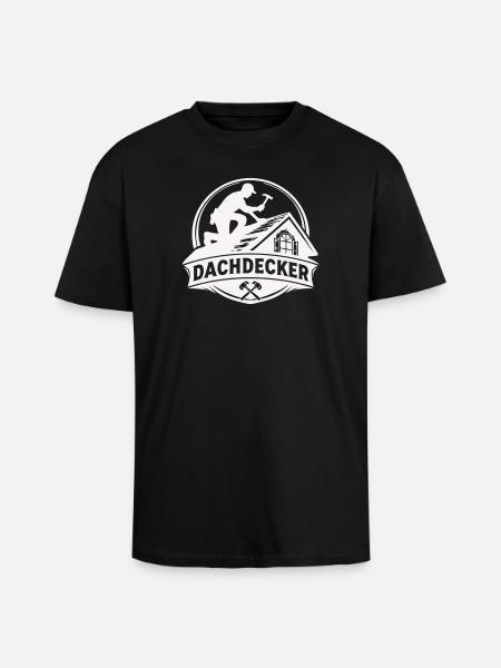 Roofer Craft Logo Motif - Unisex Oversized Heavyweight T-shirt - black