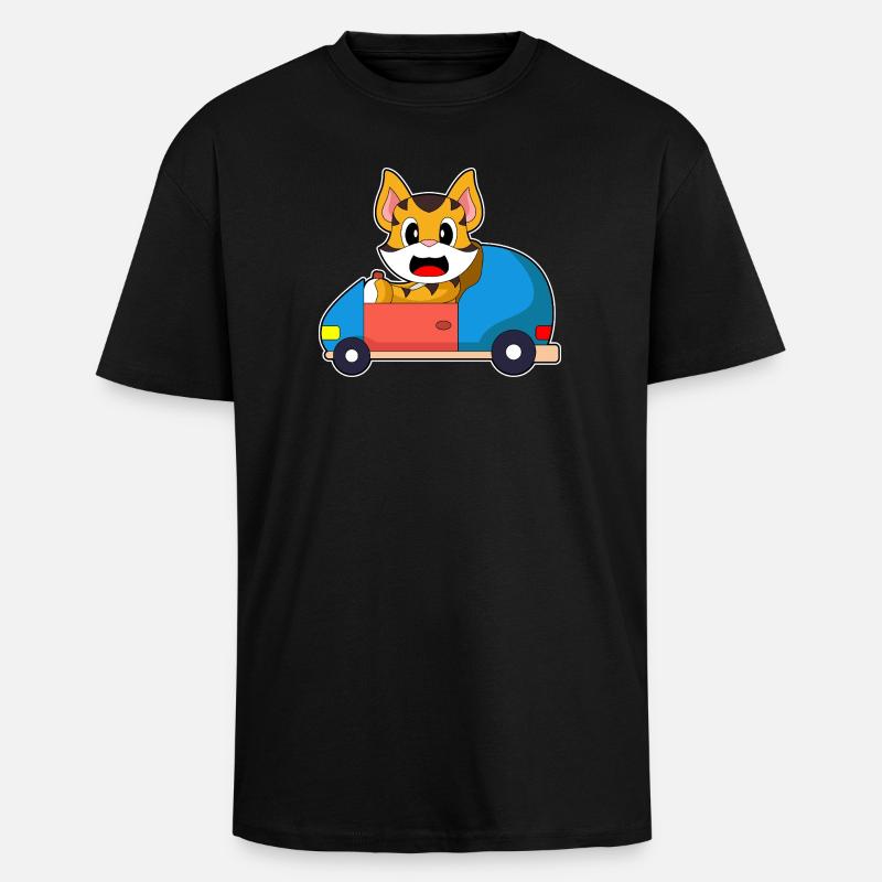 Tiger Auto - Oversized Heavyweight Unisex T-Shirt - Schwarz